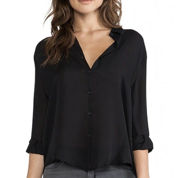 American Vintage Tops - American Vintage Jamestown Silk Blouse Black Sz S